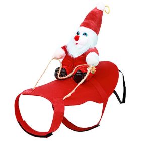 S-M-L-XL Options -- 1Pc Pet Christmas Costumes Red Winter Coat For Dog Riding Santa Claus With Bell Clothes New Year Outfit Cosplay Costumes Part (Option: S) S-M-L-XL Options -- 1Pc Pet Christmas Costumes Red Winter Coat For Dog Riding Santa Claus With Bell Clothes New Year Outfit Cosplay Costumes Part (Option: S)